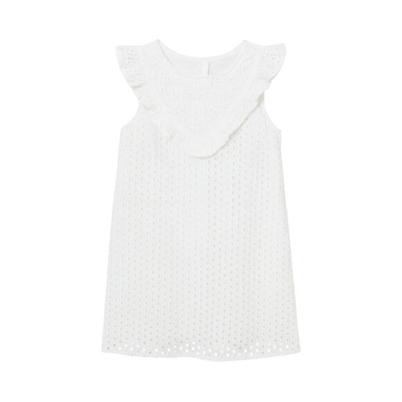 Roller Rabbit White Eyelet Lace Ruffle Shift Dress 8Y - Picture 1 of 8